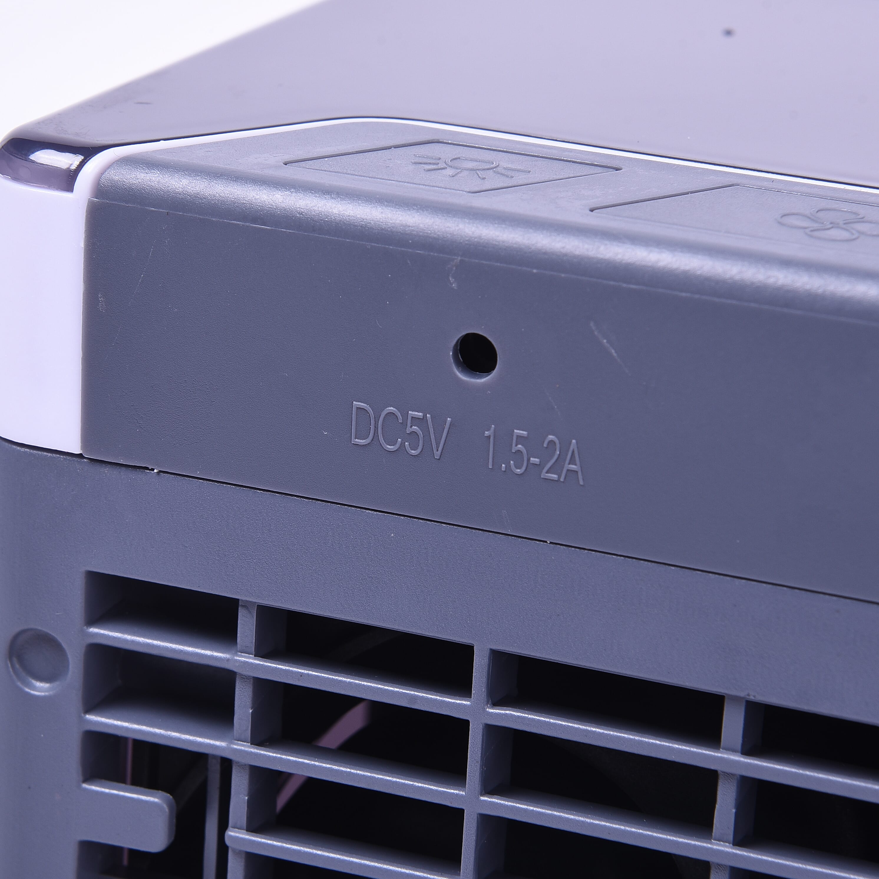 3 -In -1 Portable Air Cooler, Humidifier and Purifier with Colour Changing LED and USB Cable - White-Grey