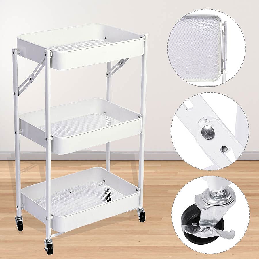 Multi Purpose Storage Shelf With Wheels (Size 45x29x77 cm)