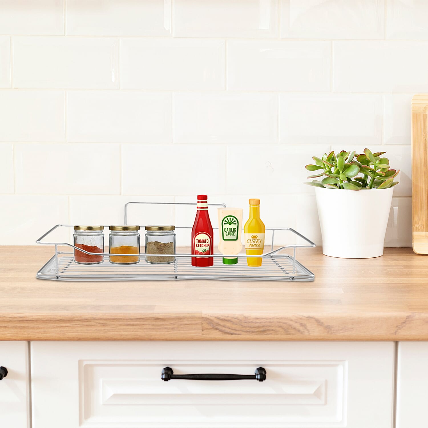 Kitchen Seasoning Rack in Stainless Steel