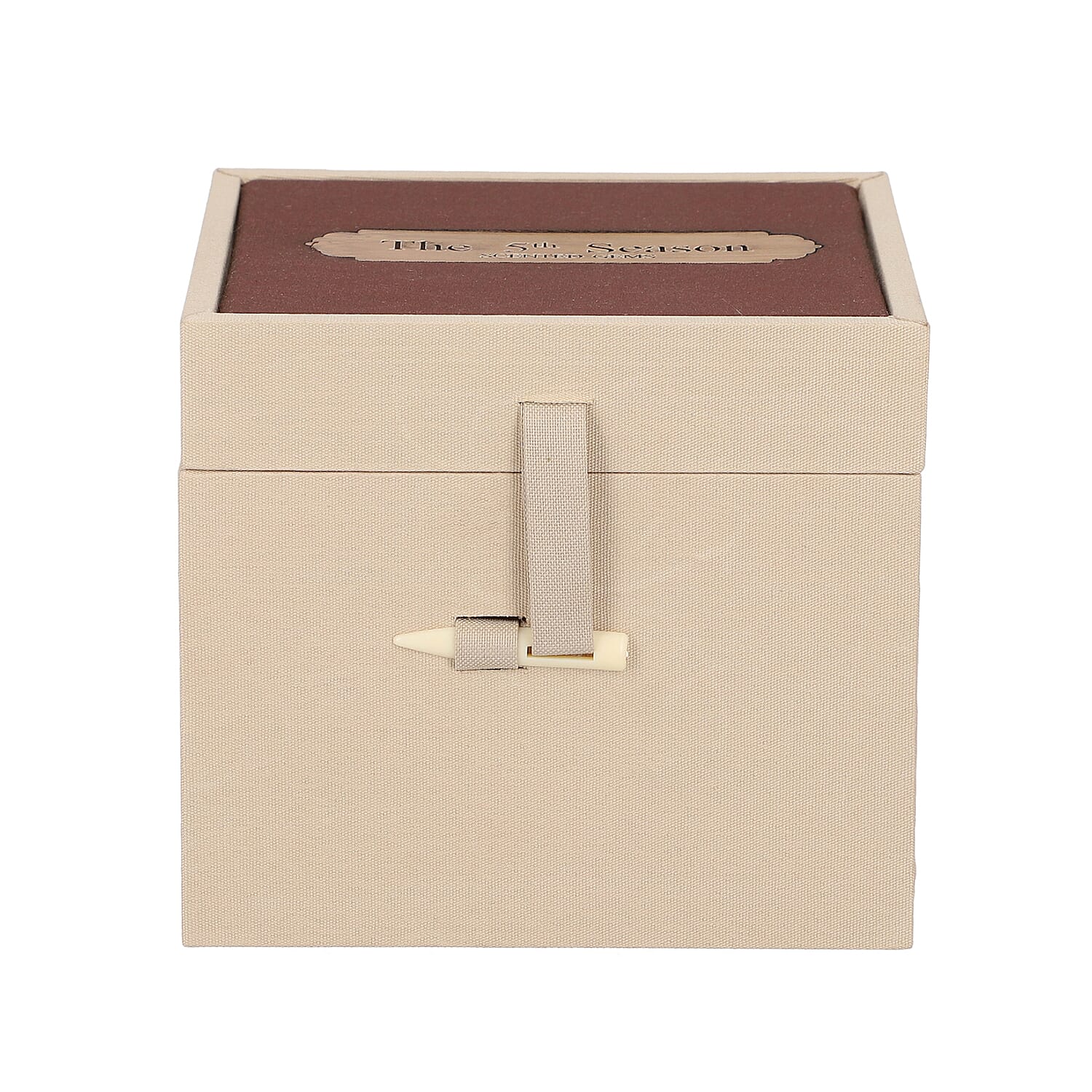 The 5th season Green Quartz Candle with Wooden Gift Box in Green (Fragrance : Mango and Peach Salad)