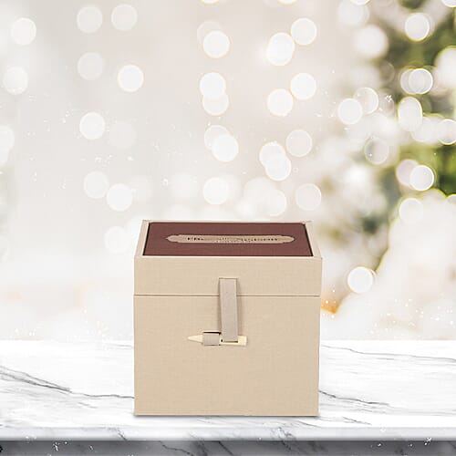 Close Out Deal - Amethyst Quartz Candle with Wooden Gift Box in Purple (Fragrance : French Vanilla)