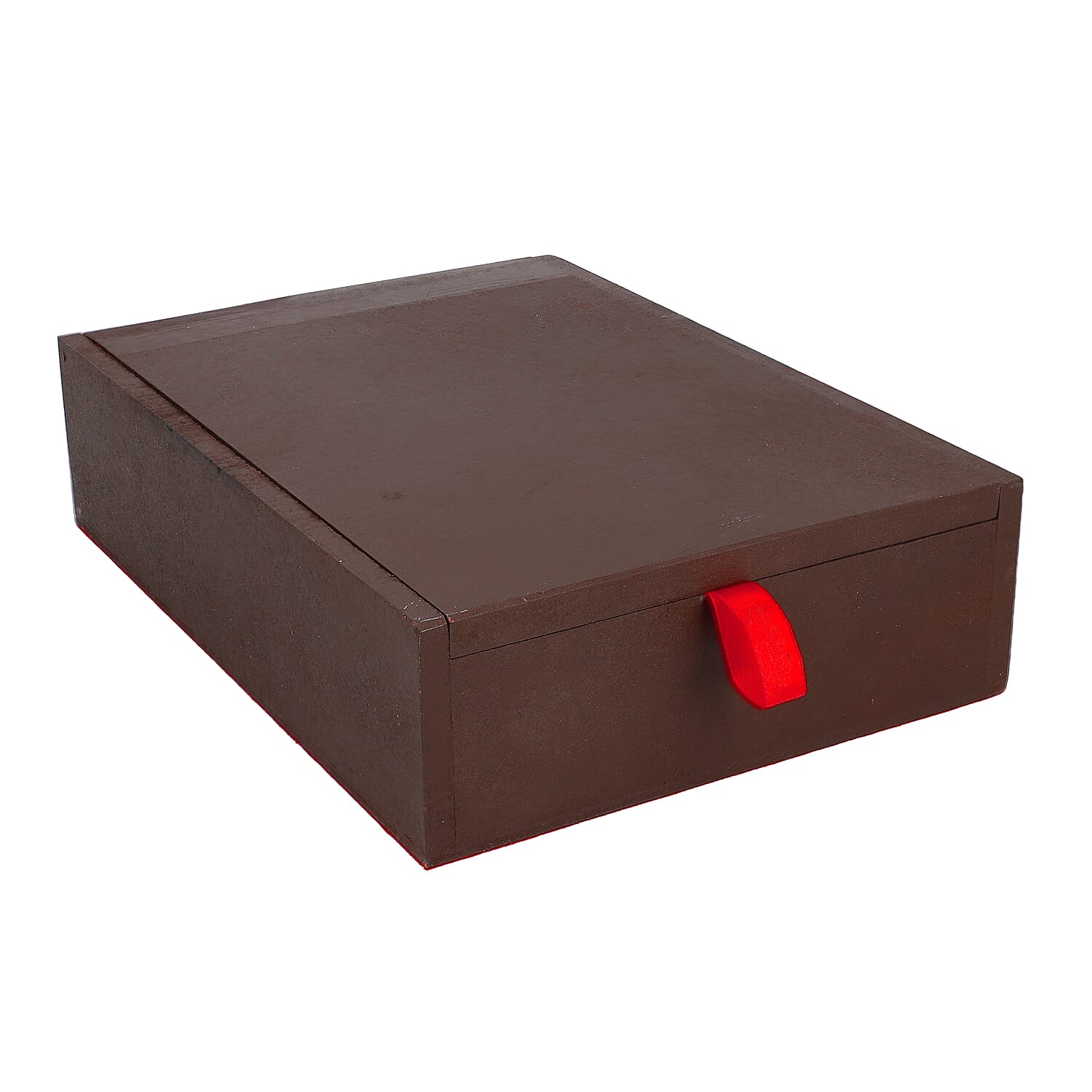 Handcrafted Wooden Jewellery Box with Bangle and Ring Storage (Size 25x18x7cm) - Brown