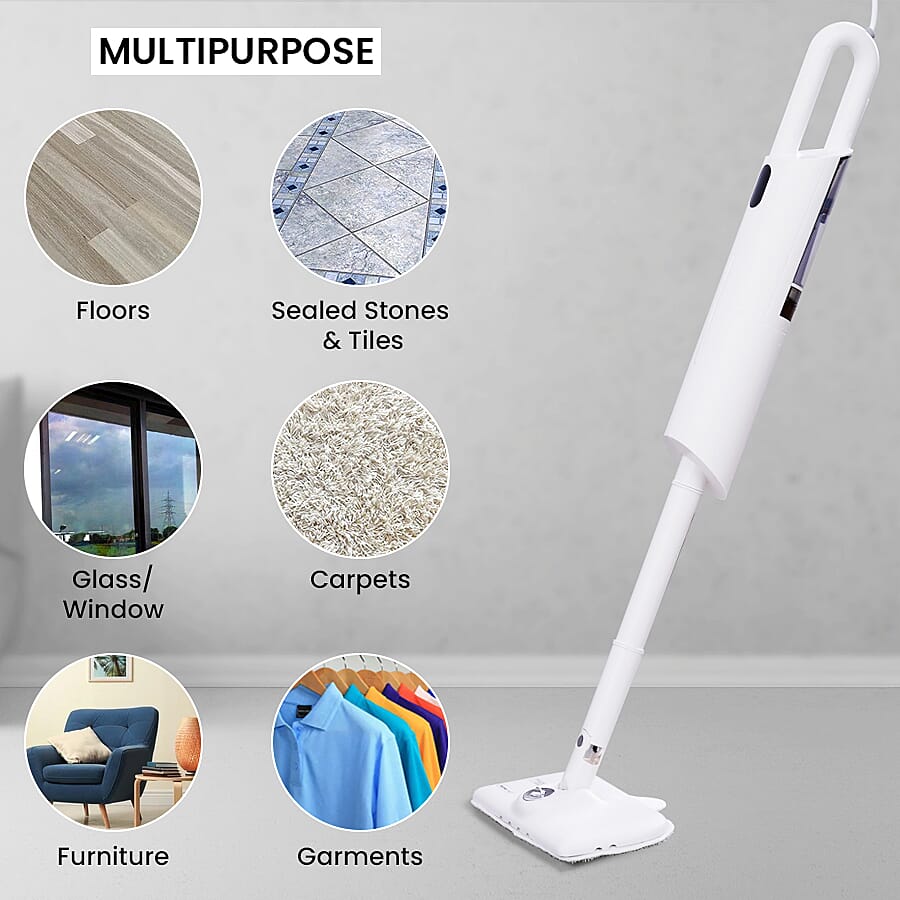 HOMESMART 6  in 1 Multipurpose Steam Mop (Size 25.1x14.6x113cm) - White