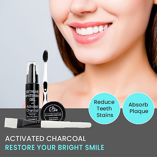 CB&CO: Teeth Whitening Activated Charcoal 4 Piece Set