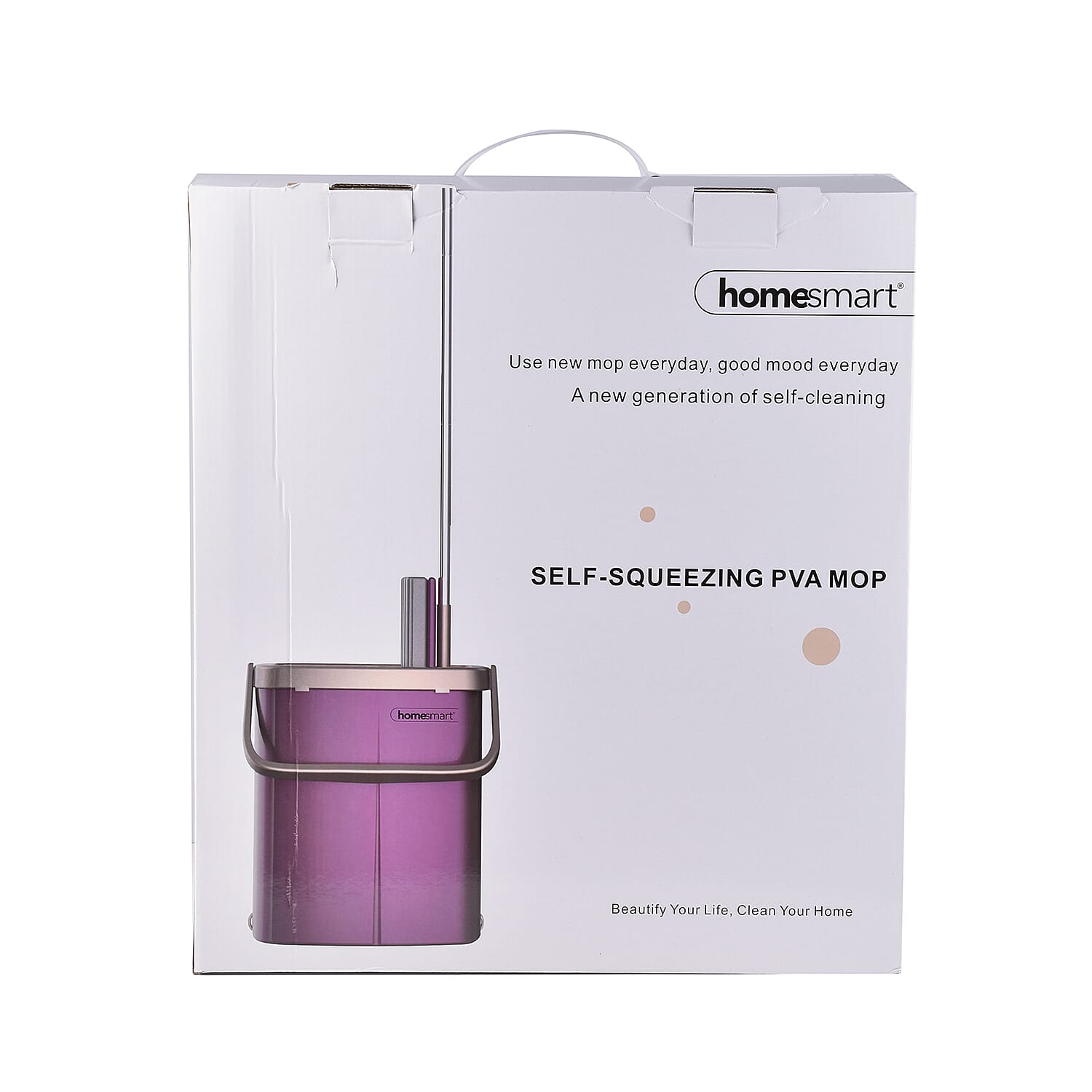 HOMESMART Sponge Head Mop with Dual Tank Bucket in Purple and Brown Colour (Size 141x33cm)