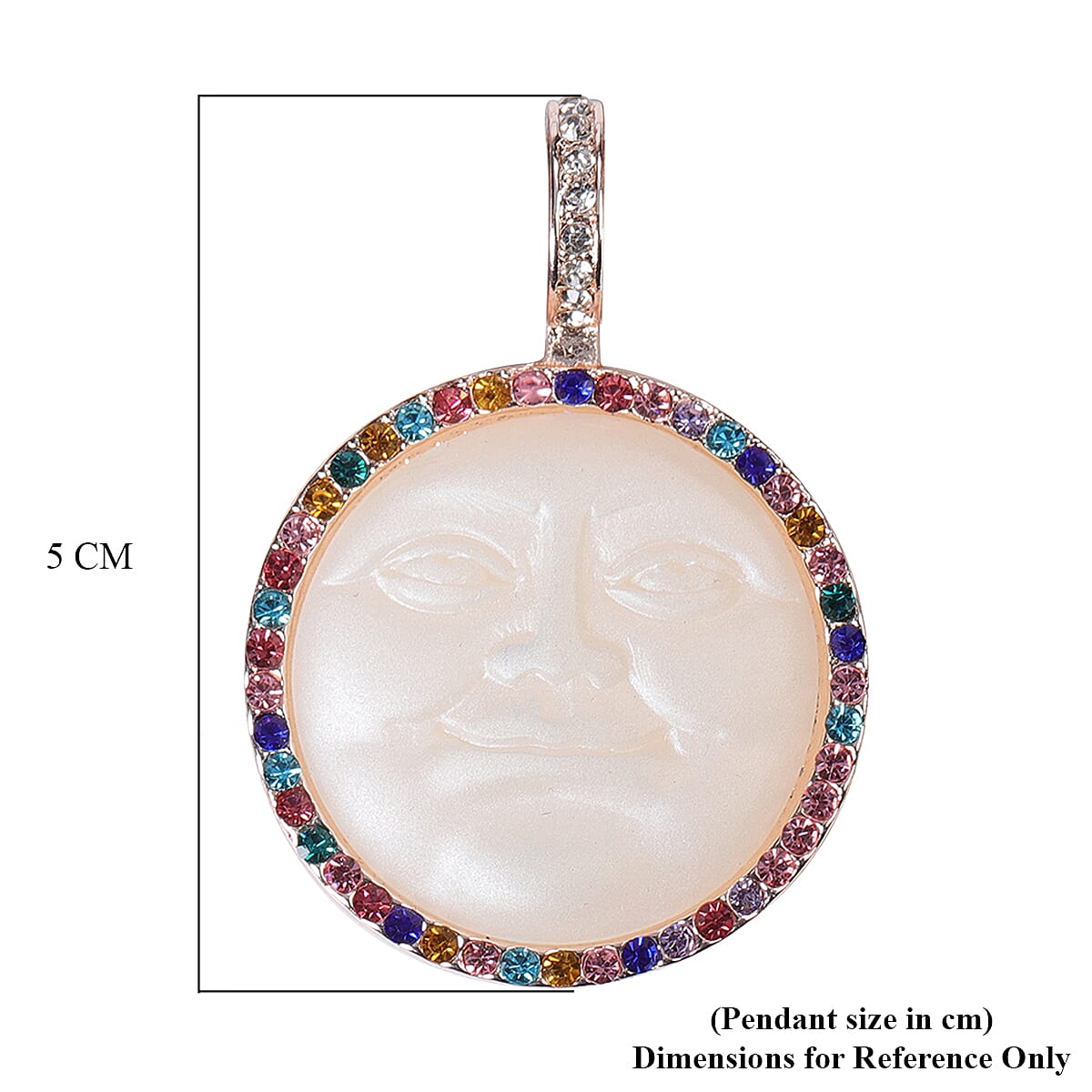 Multi Colour Austrian Crystal and Multi Gemstone Detachable with Magnet Pendant Necklace (Size 20)