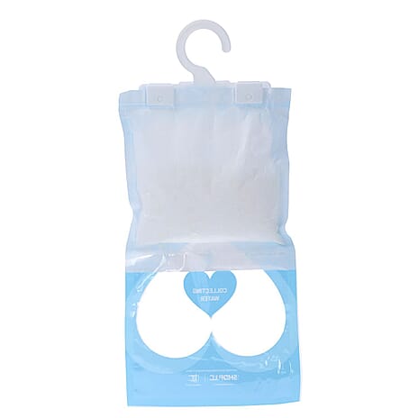 Set of 10 - HOMESMART Hanging Dehumidifier Bags - Absorb Moisture, Reduce Mould And Mildew (220gx10)- White & Blue