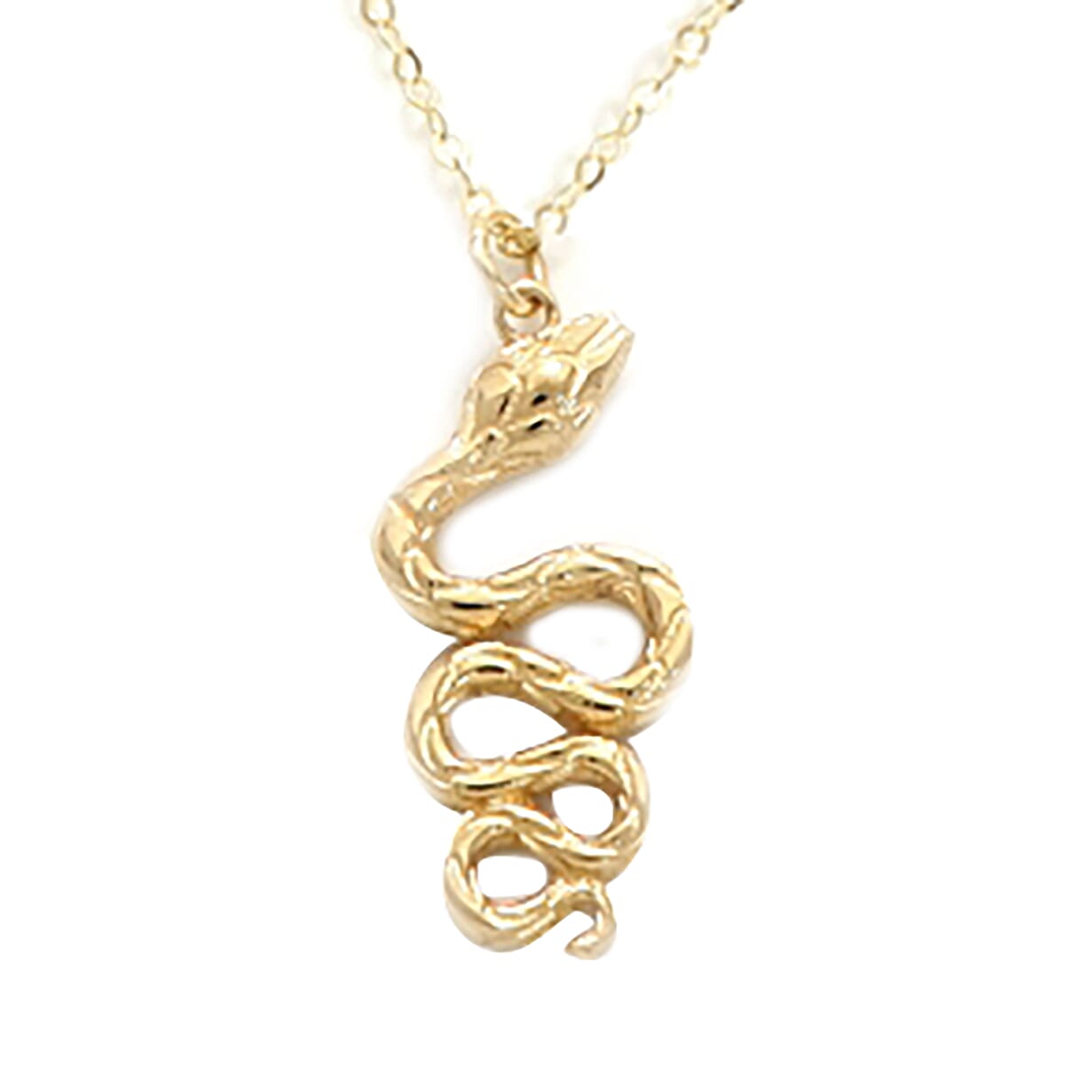 Italian Made 9K Yellow Gold Serpent Necklace (Size 18)
