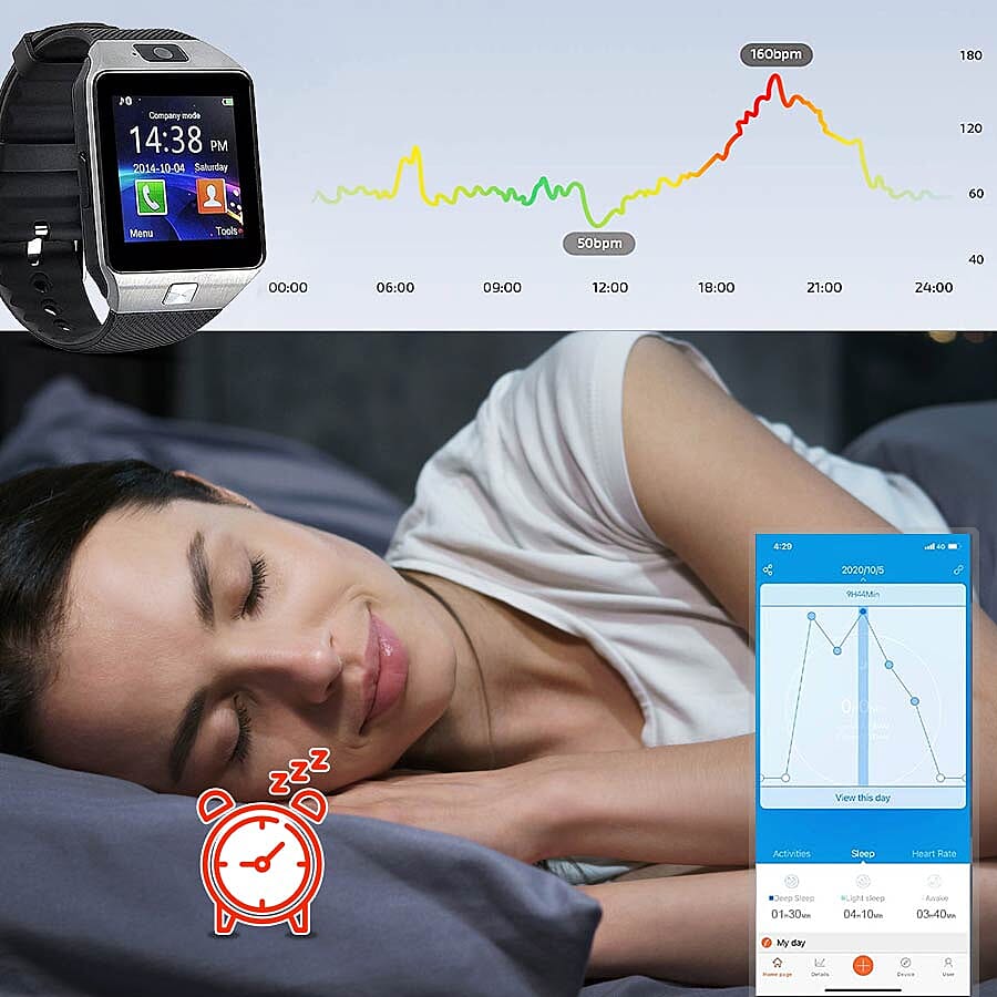 Challenger: Bluetooth Phone Watch with 17cm USB Cable - Silver