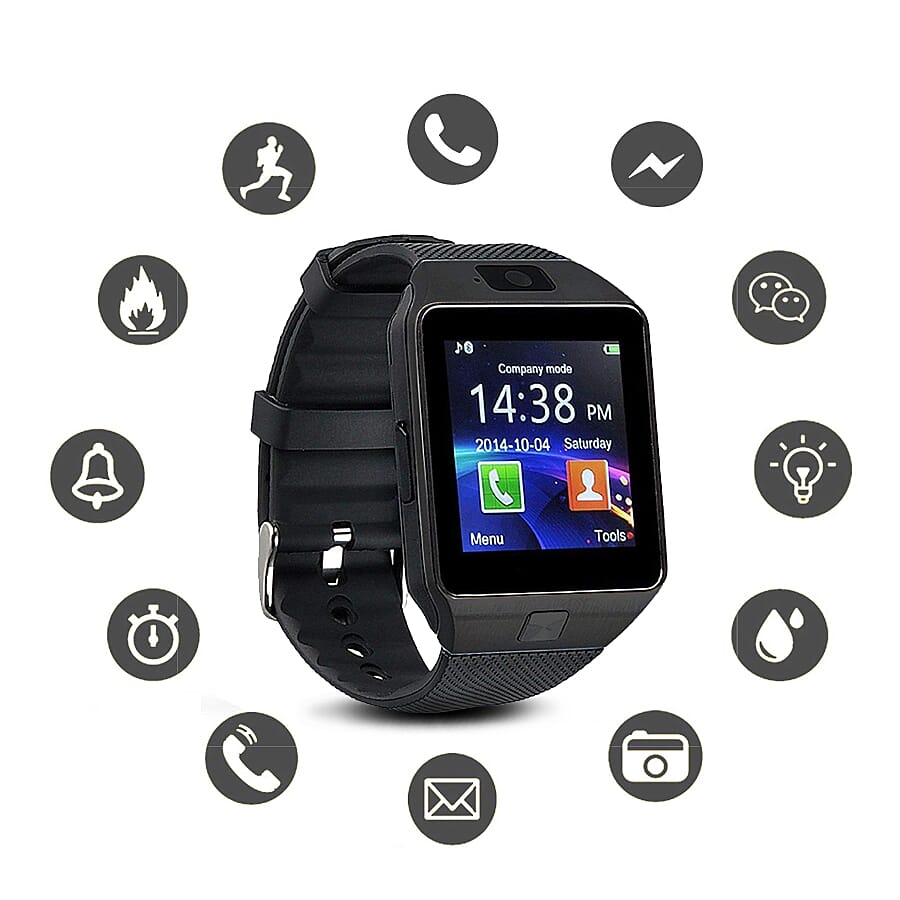 Challenger- Bluetooth Phone Watch with 17cm USB Cable - Black