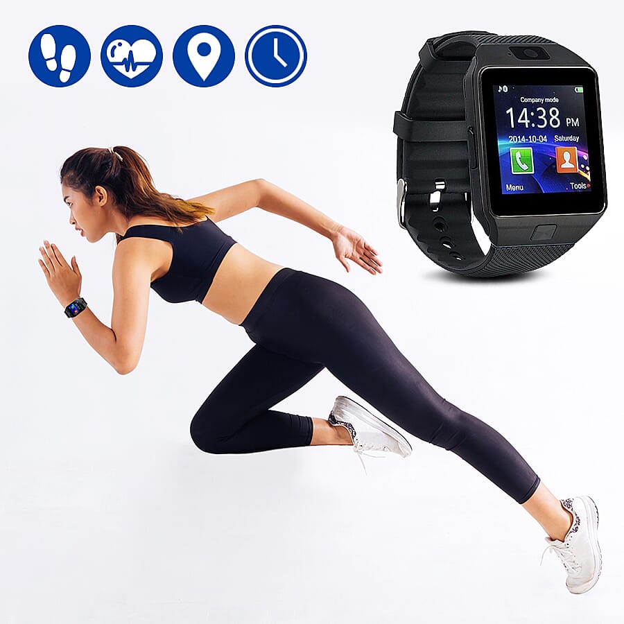 Challenger- Bluetooth Phone Watch with 17cm USB Cable - Black