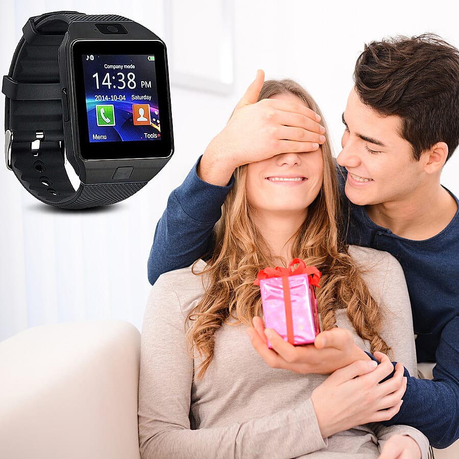 Challenger- Bluetooth Phone Watch with 17cm USB Cable - Black