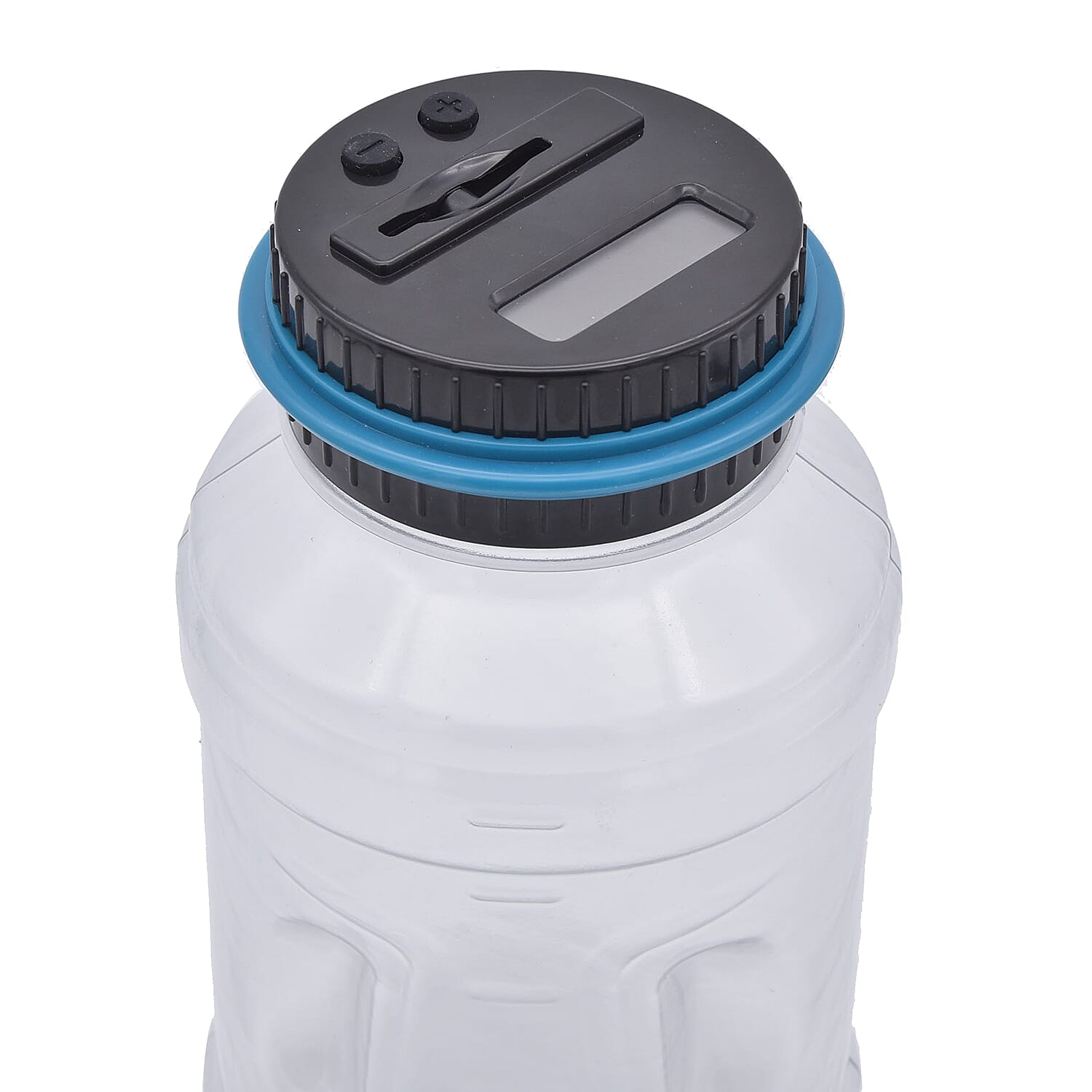 Glowing Digital Coin Counting Money Jar (Size  11.5x11.5x20.5) - Black and Blue