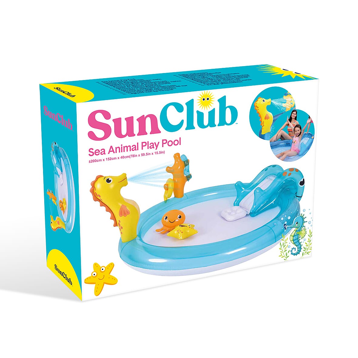 Sun Club 2M Sea Animal Play Pool with Water Spray