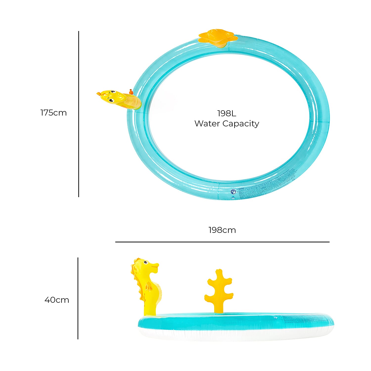 Sun Club 2M Sea Animal Play Pool with Water Spray