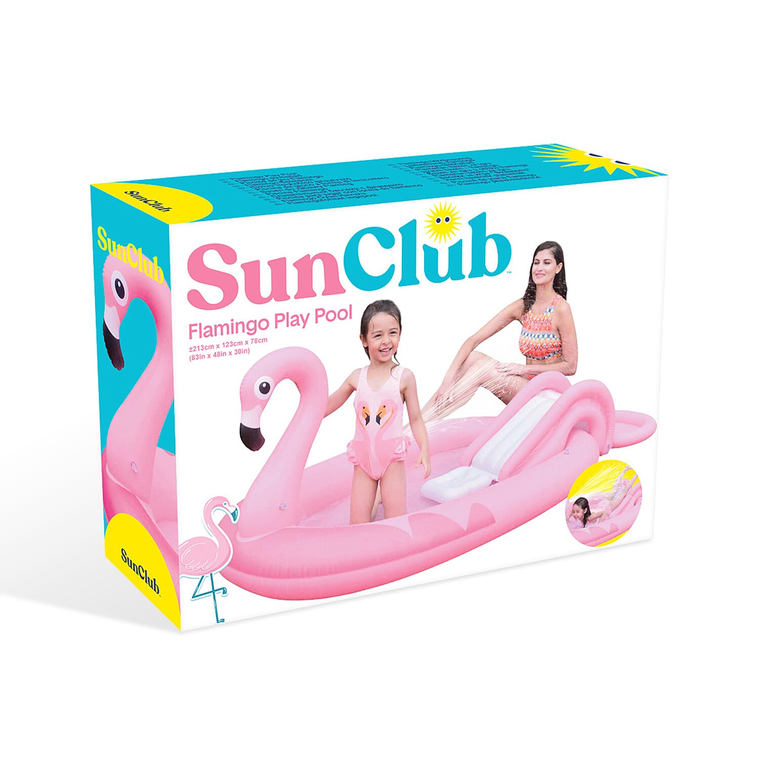 Sun Club 2M Flamingo Play Pool with Water Spray - Pink