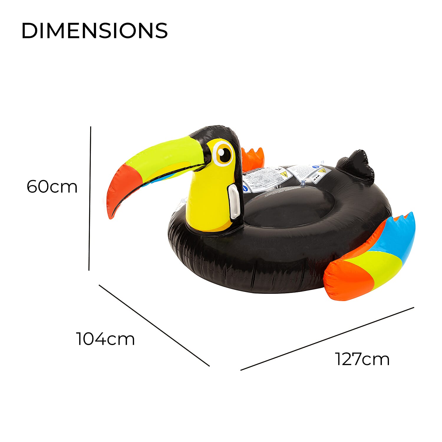 Inflatable Toucan Pool Float- Black