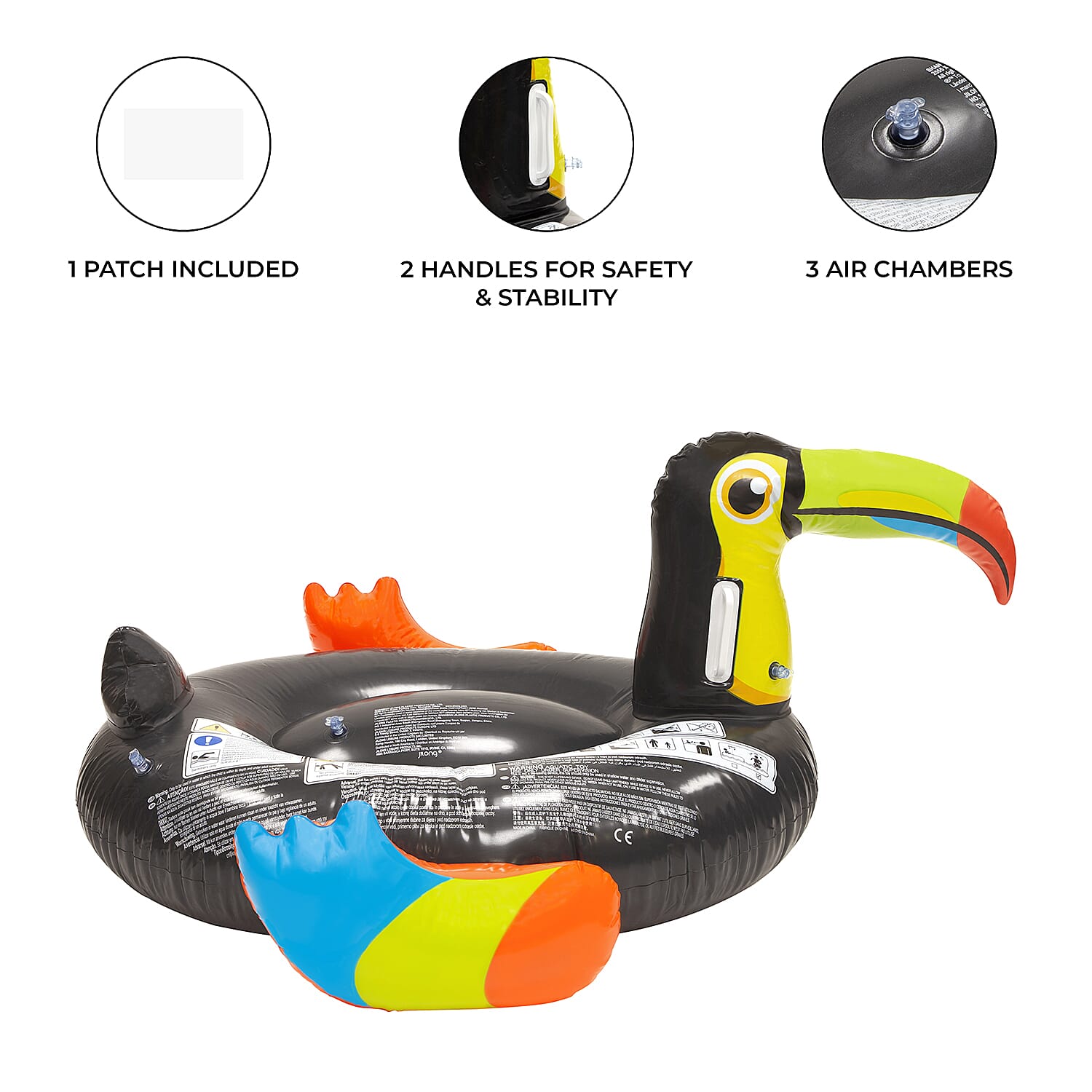 Inflatable Toucan Pool Float- Black