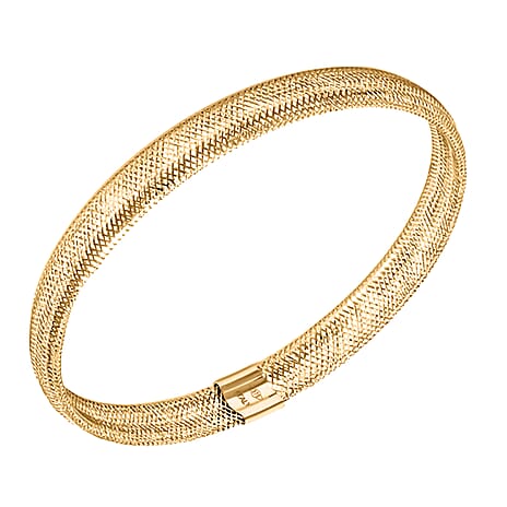 Maestro Collection- Italian Made 9K Yellow Gold Mesh Stretchable Bangle
