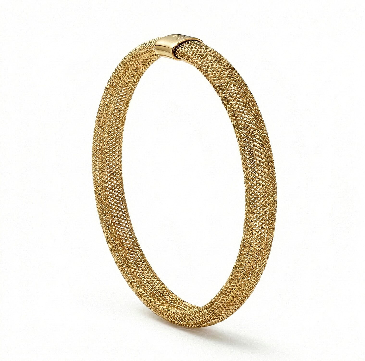 Maestro Collection - Italian Made 9K Yellow Gold Mesh Stretchable Bangle
