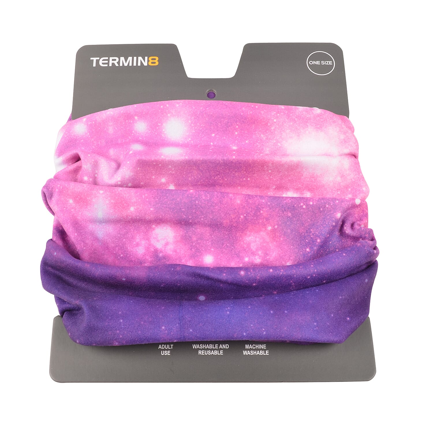 Termin8 Reusable & Lightweight Snood Face Covering - Pink Galaxy