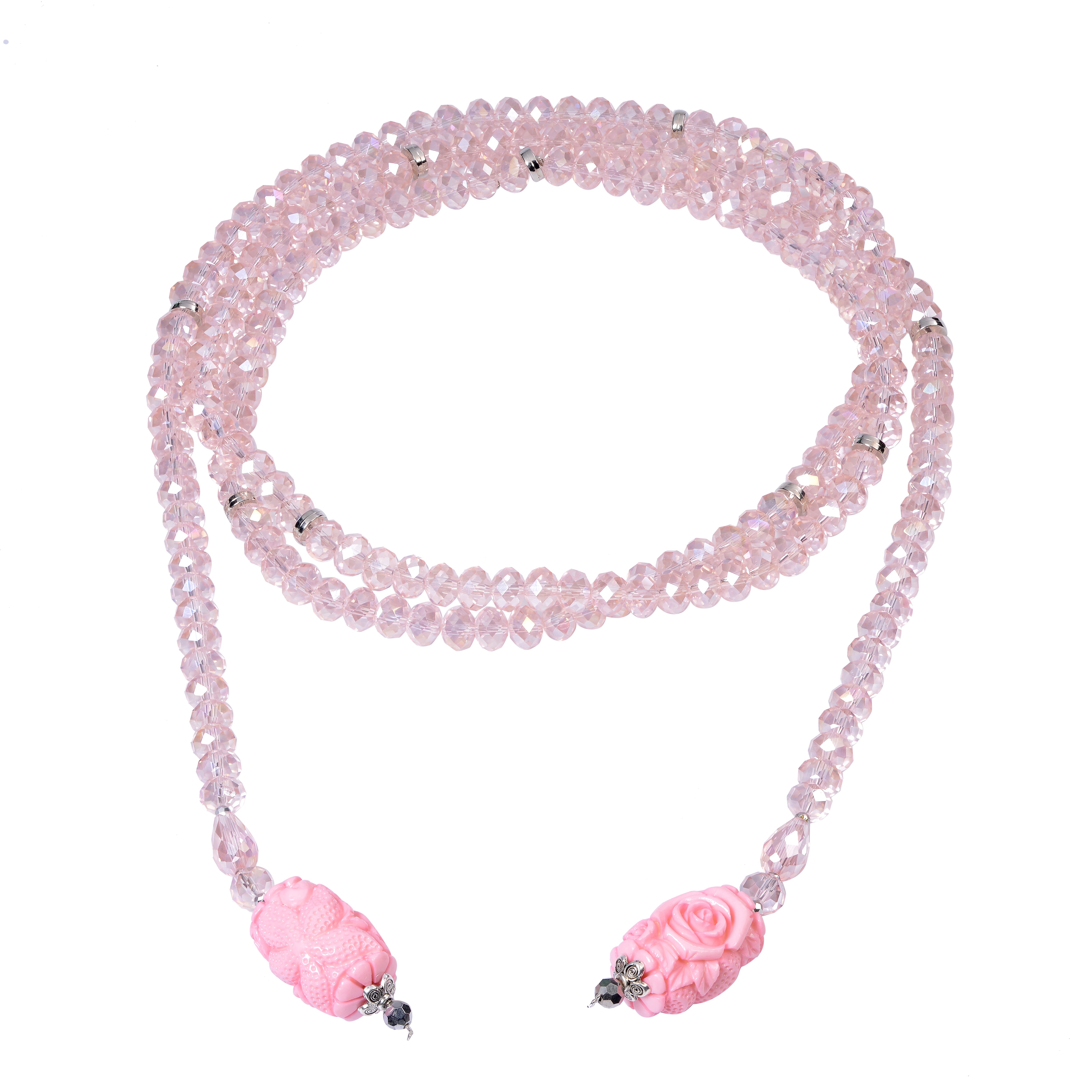 Pink Shell Pearl and Multi Gemstone Necklace (Size 60)