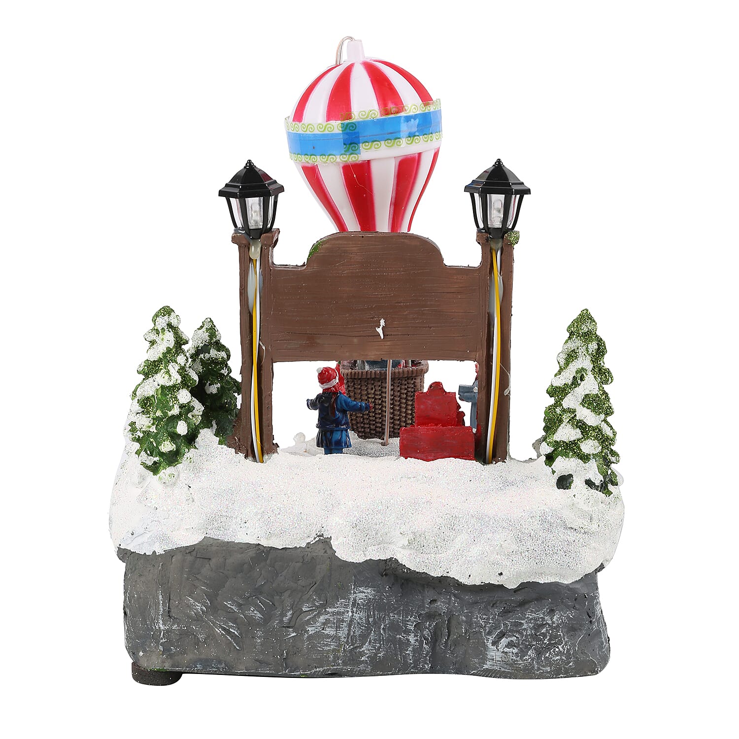 LED Christmas Scene with Revolving Kids (Size 20x14cm)