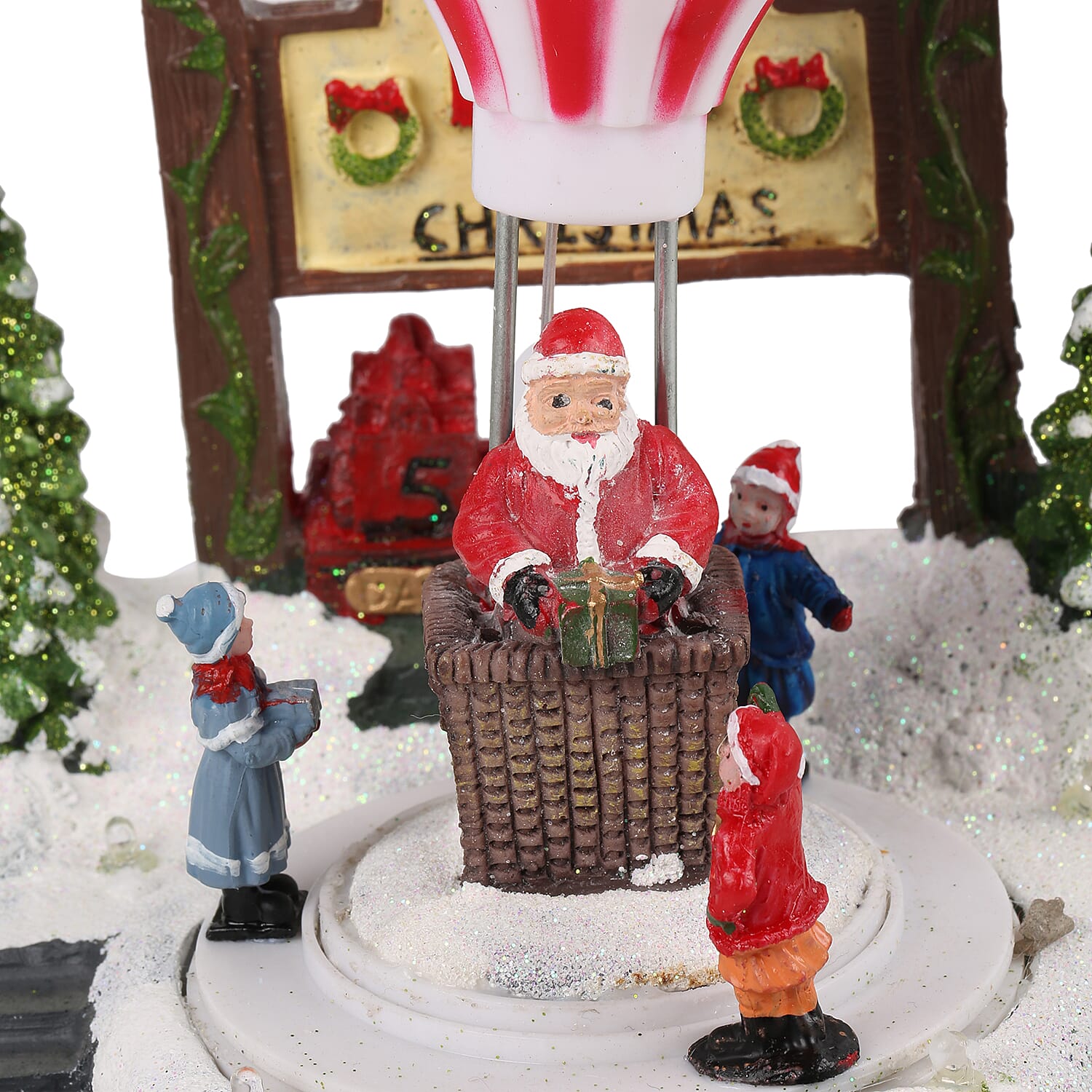 LED Christmas Scene with Revolving Kids (Size 20x14cm)