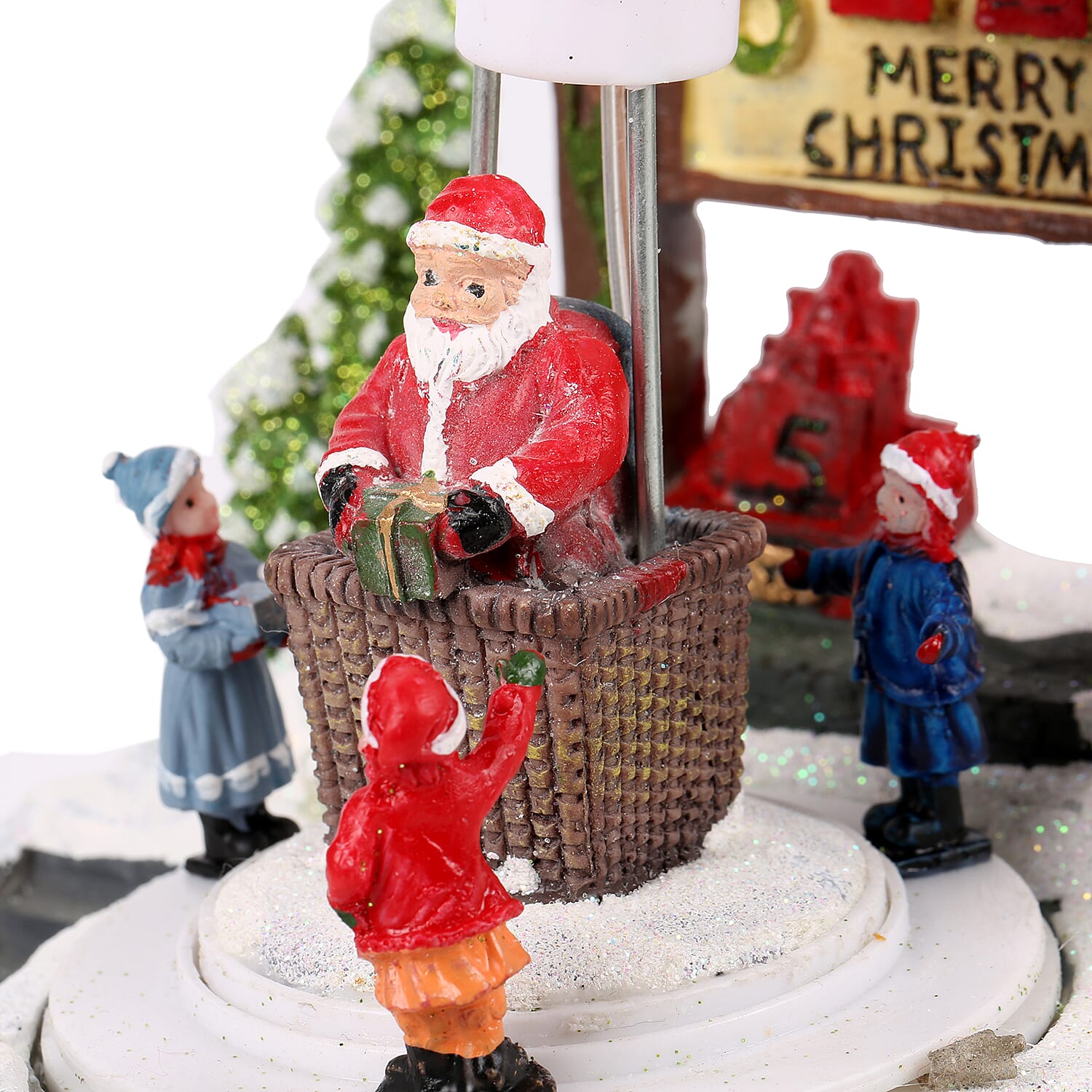 LED Christmas Scene with Revolving Kids (Size 20x14cm)