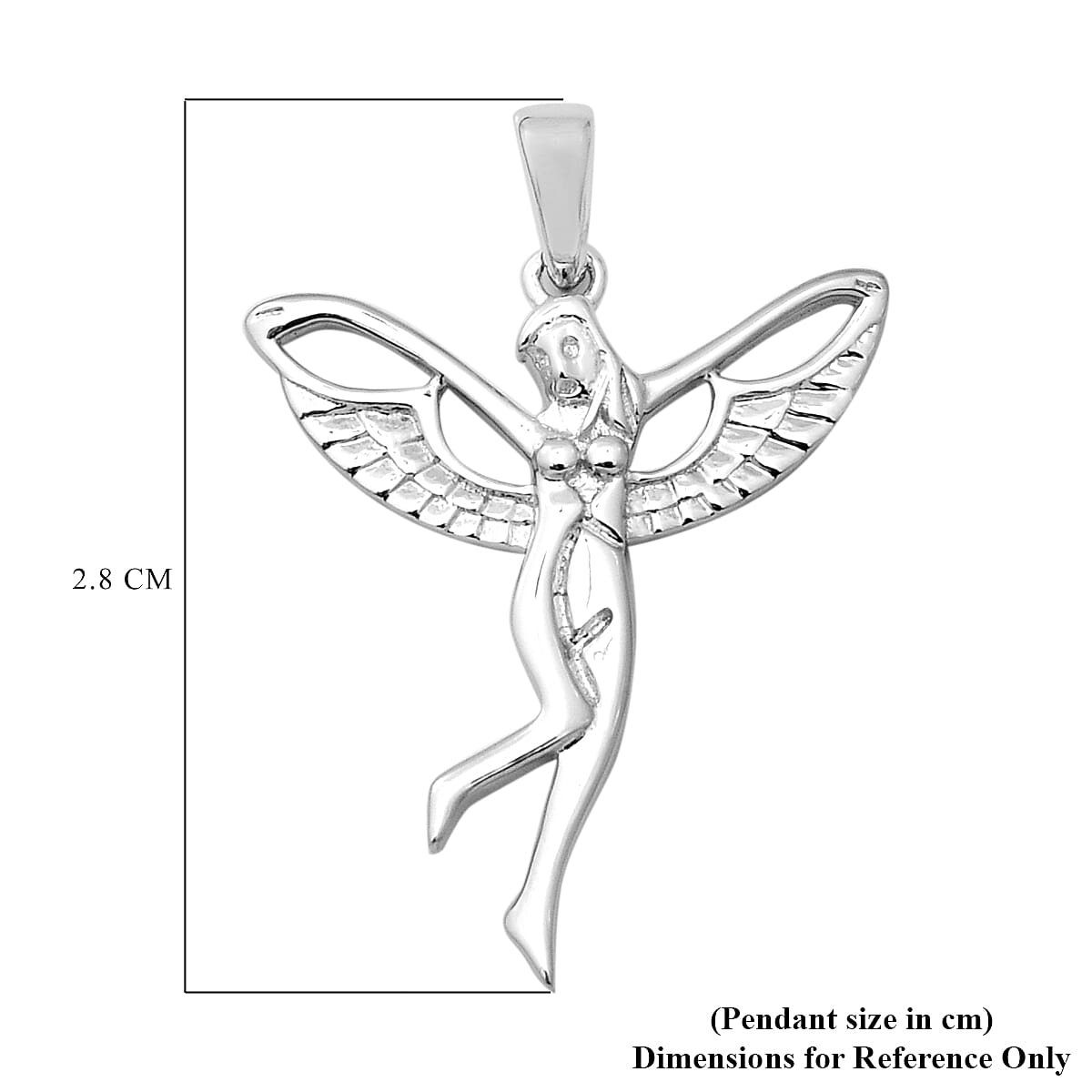 Fairy Pendant in Rhodium Overlay Sterling Silver
