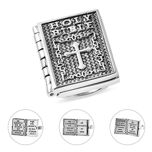Holy Bible Ring in Stainless Steel