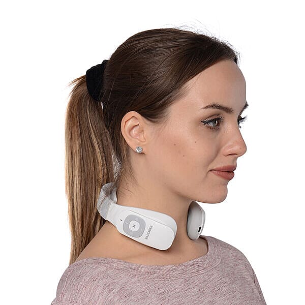Smart Neck Massager with Remote Control & USB Cable (Size 17.2x16.5x 5.5cm) - White