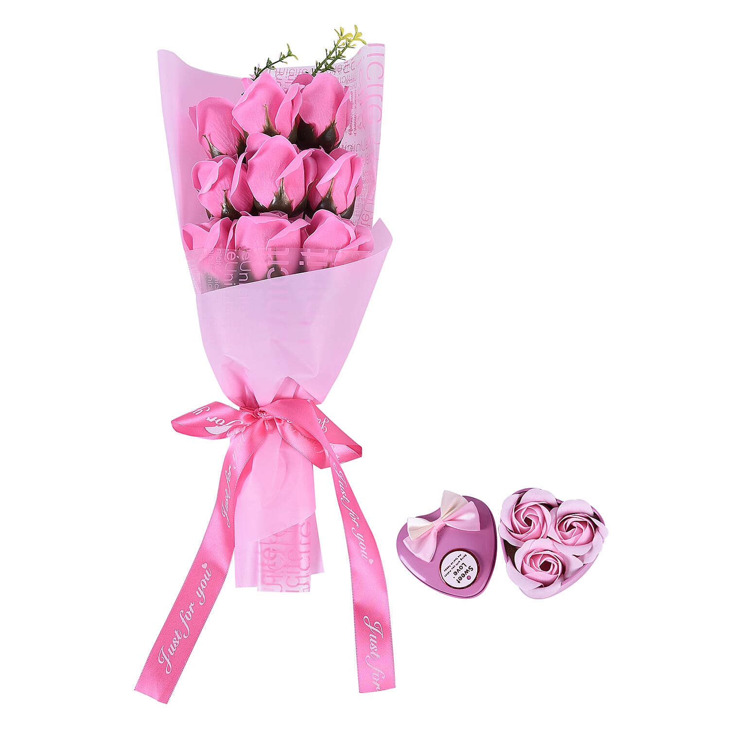 Bouquet of flowers -  Imitation Soap Rose in a Box - Pink