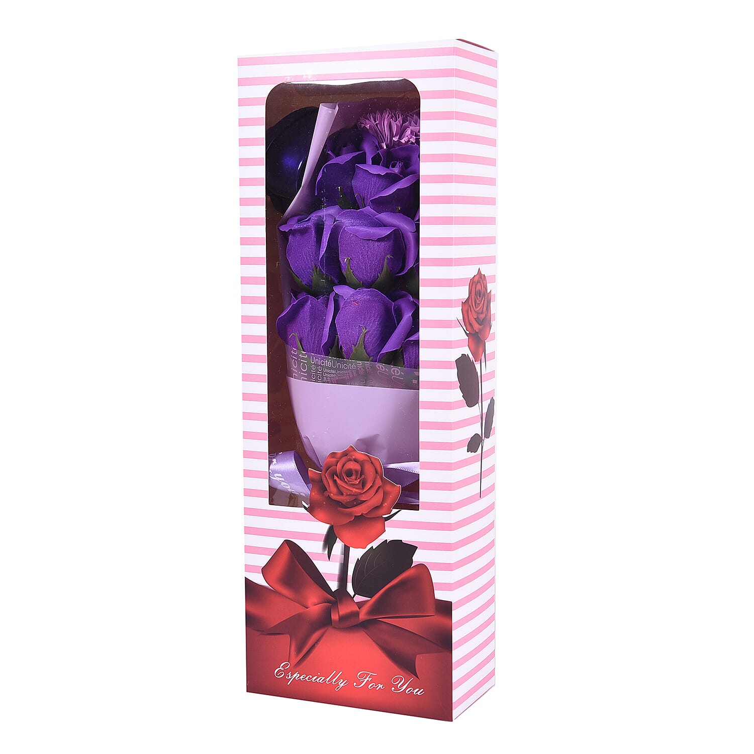 Bouquet of flowers -  Imitation Soap Rose in a Box - Purple
