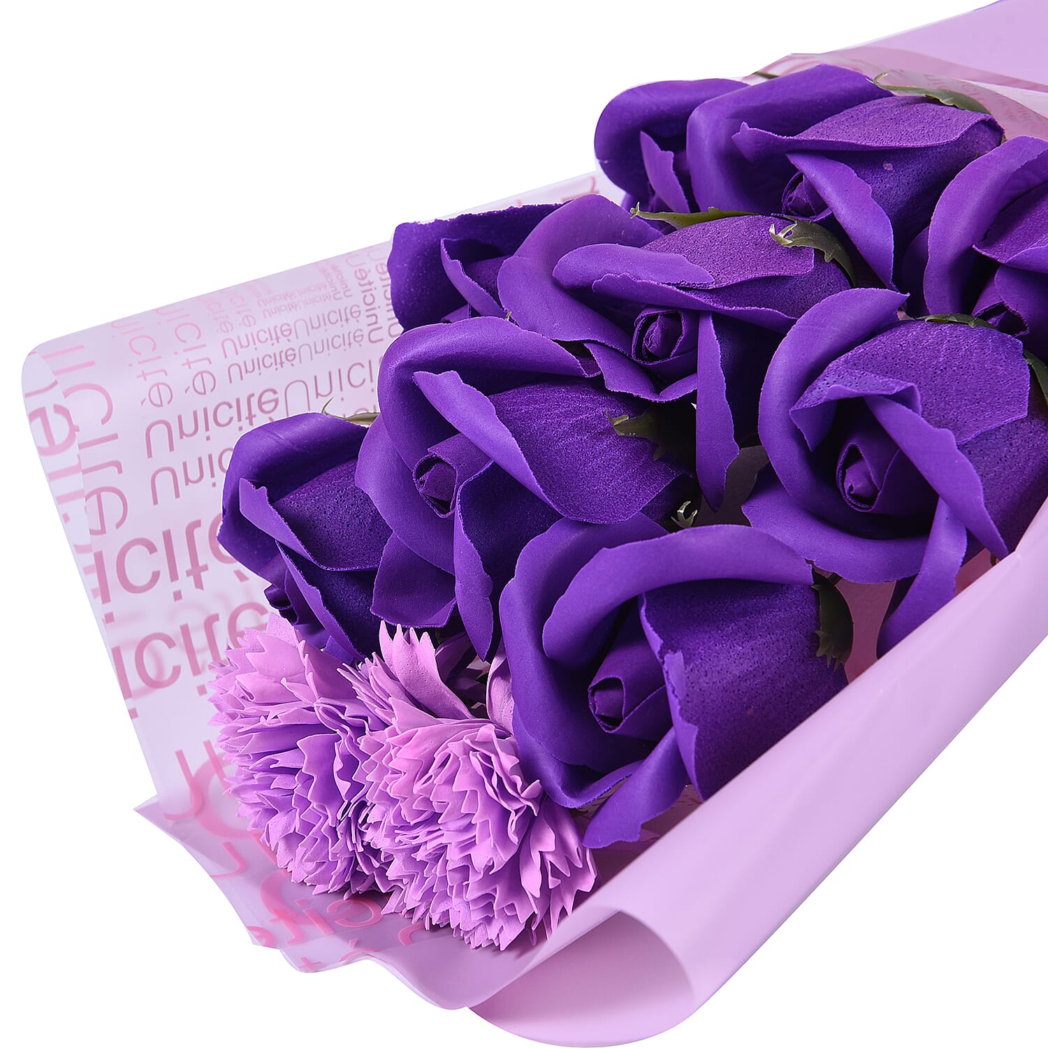 Bouquet of flowers -  Imitation Soap Rose in a Box - Purple