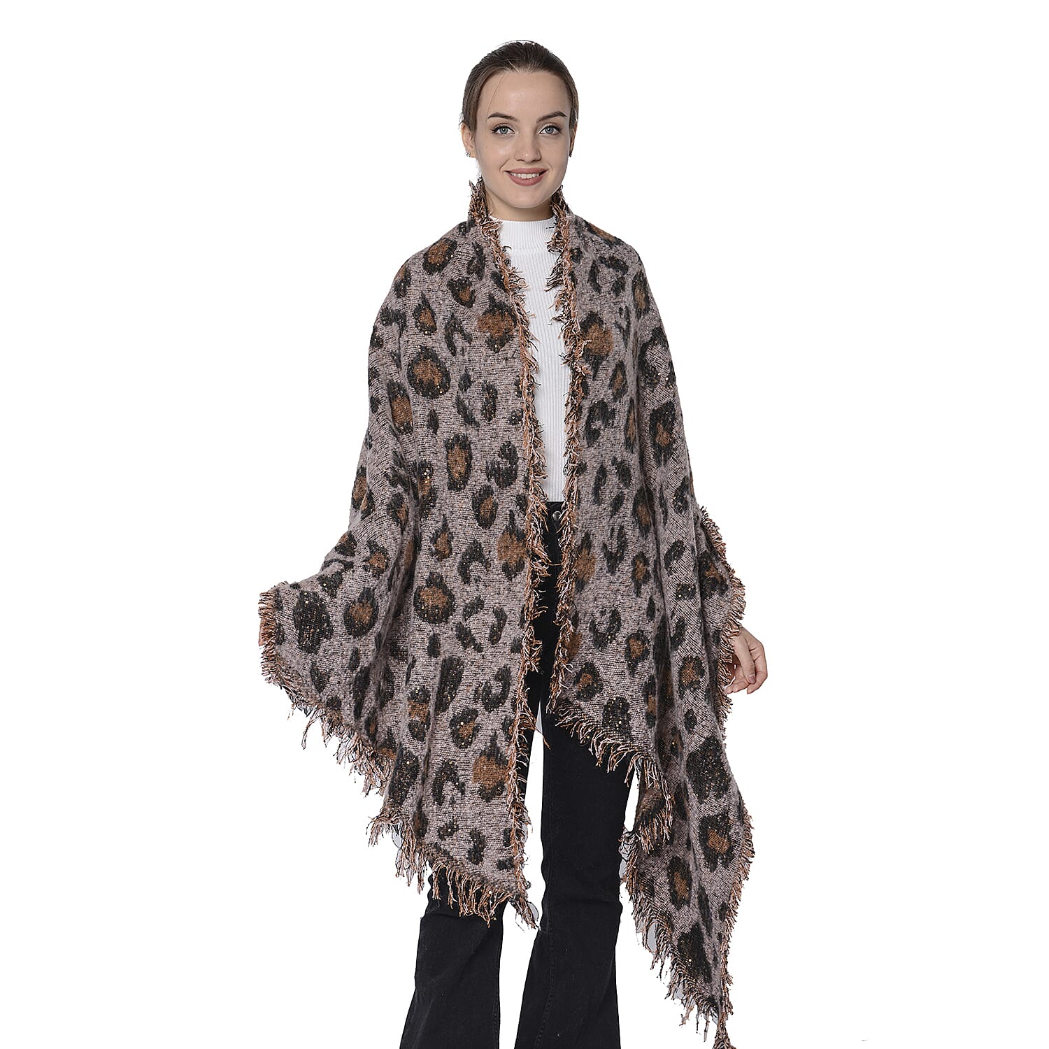 Pink Leopard Print Scarf (Size 60x210cm)