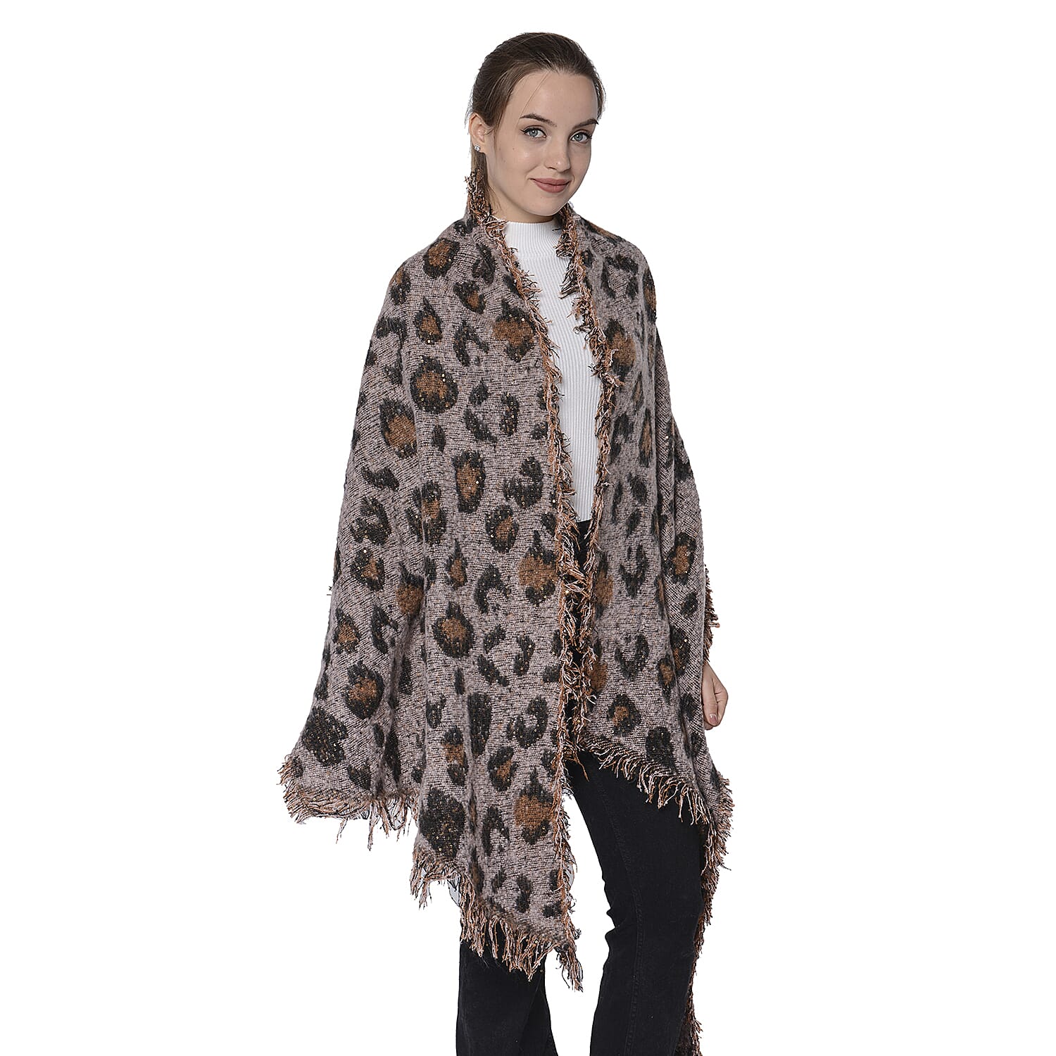 Pink Leopard Print Scarf (Size 60x210cm)