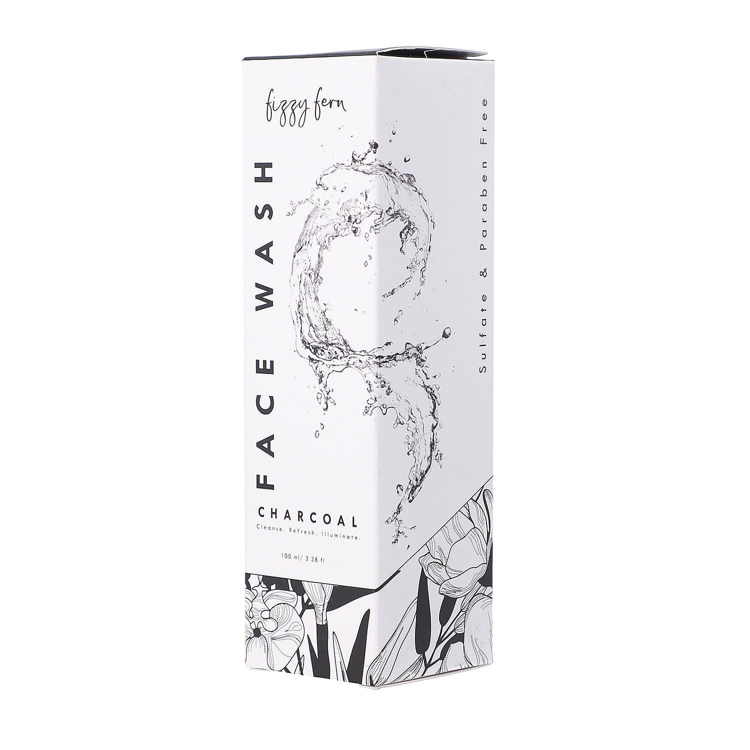 Fizzy Fern Charcoal Face Wash Sulfate - Paraben Free with Turmeric and Amla