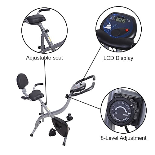 Indoor Stationary Exercise Bike (Size 106x52x111cm) Max Weight 150KG - Black