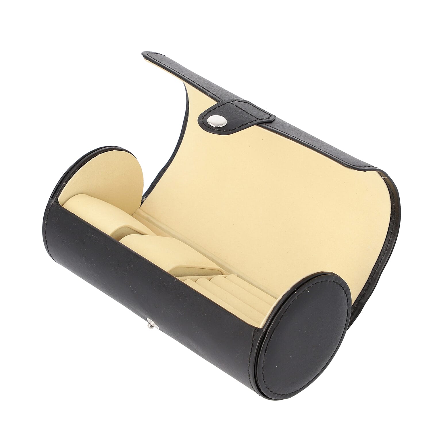 Unique Roll Style Watch and Jewellery Storage Box (Size 9x19.5cm) - Black