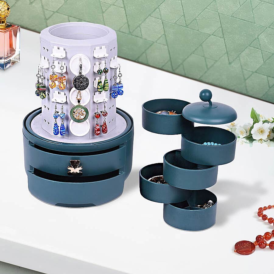 New Concept- 360 Degree Rotating Swivel Jewellery Organizer (30x20cm) - Green