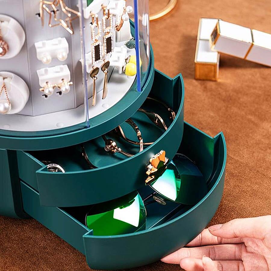 New Concept- 360 Degree Rotating Swivel Jewellery Organizer (30x20cm) - Green