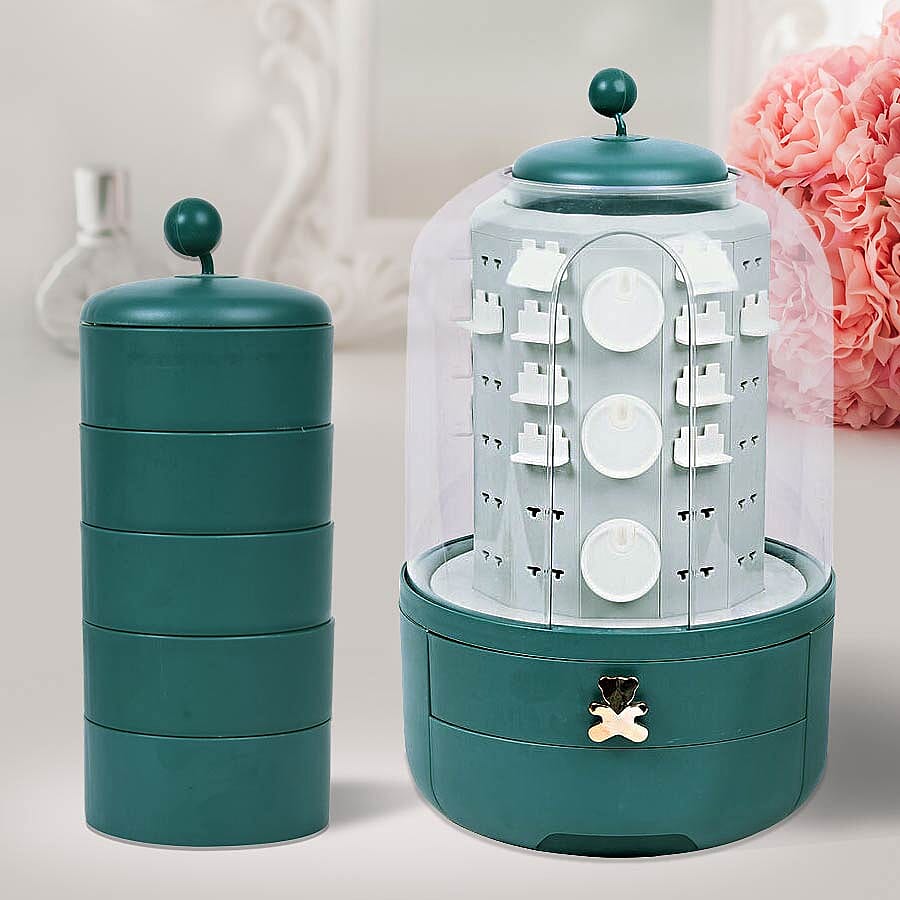 New Concept- 360 Degree Rotating Swivel Jewellery Organizer (30x20cm) - Green