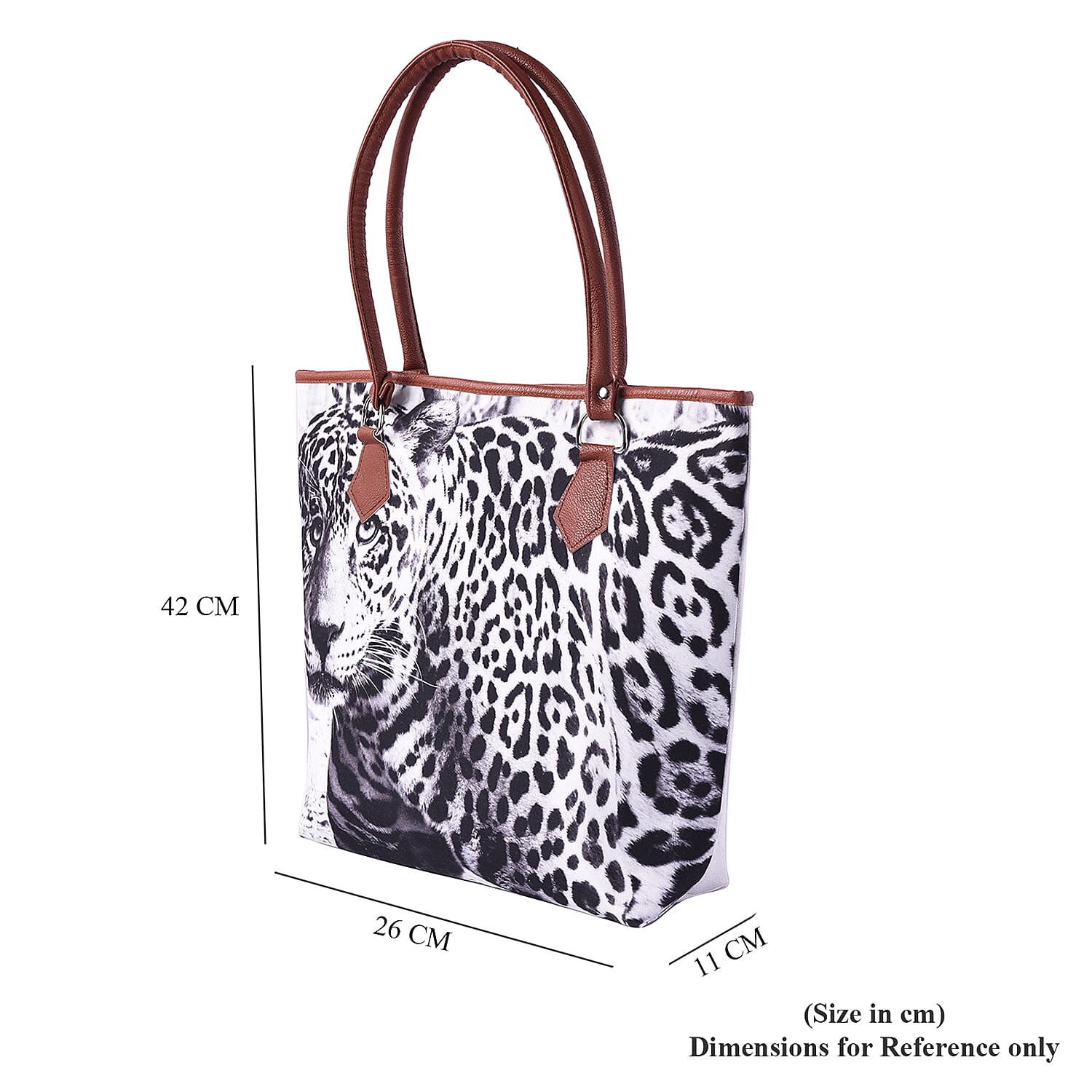 White and Black Leopard Print Tote Bag (42x11x36cm)