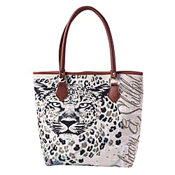 Yellow Leopard Print Tote Bag (42x11x36cm)