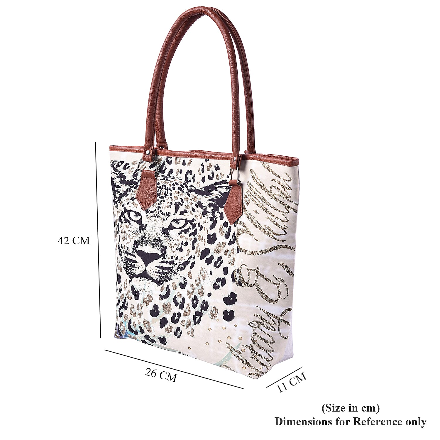 Yellow Leopard Print Tote Bag (42x11x36cm)