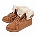 Womens Flat Faux Fur Lined Grip Sole Winter Ankle Boots (Size 3)  - Brown