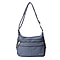 SENCILLEZ Multi Pocket 100% Genuine Leather Crossbody Bag - Blue