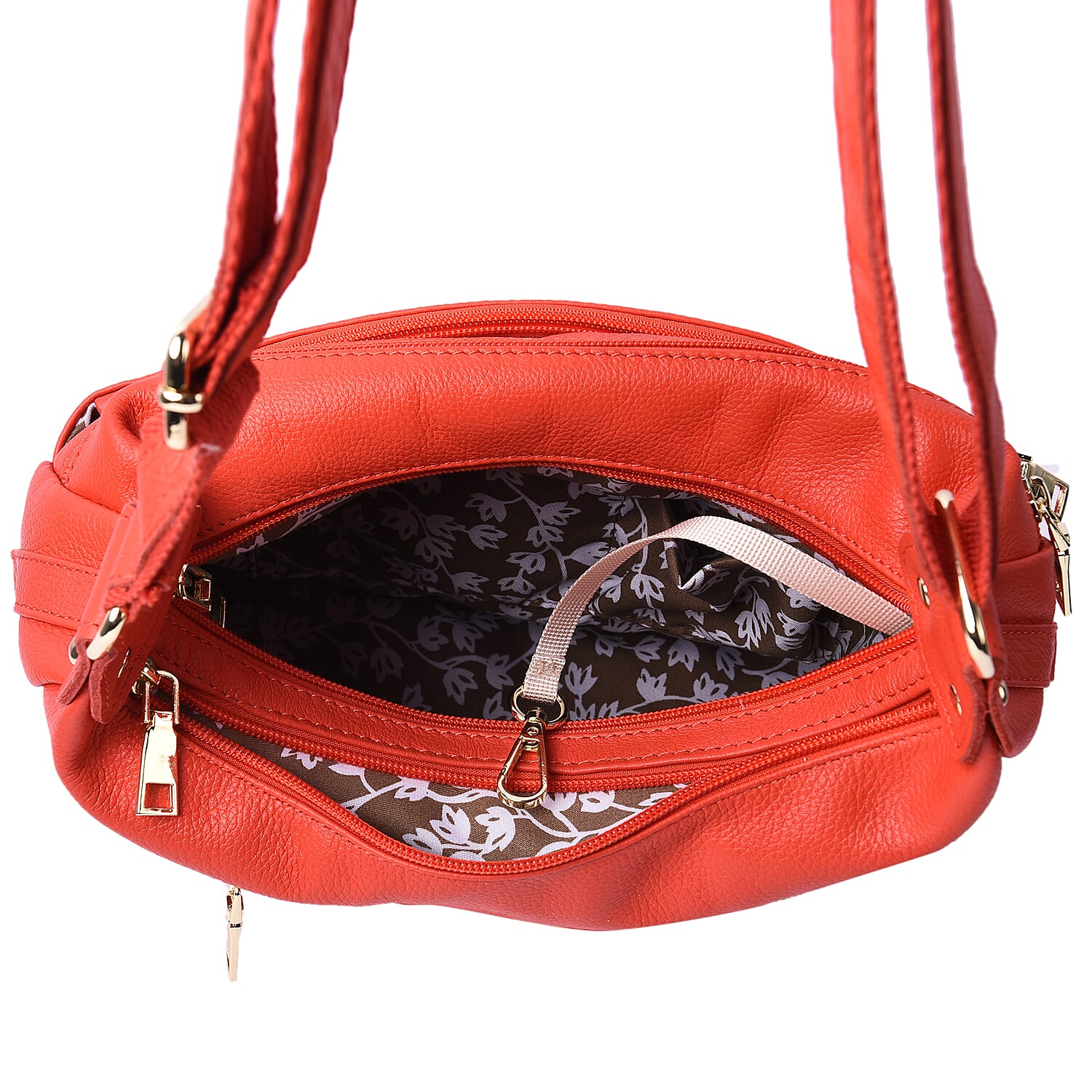 SENCILLEZ Multi Pocket 100% Genuine Leather Crossbody Bag - Blue