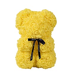 MP Lovely Rose Flower Bear with Bow Tie - Yellow
